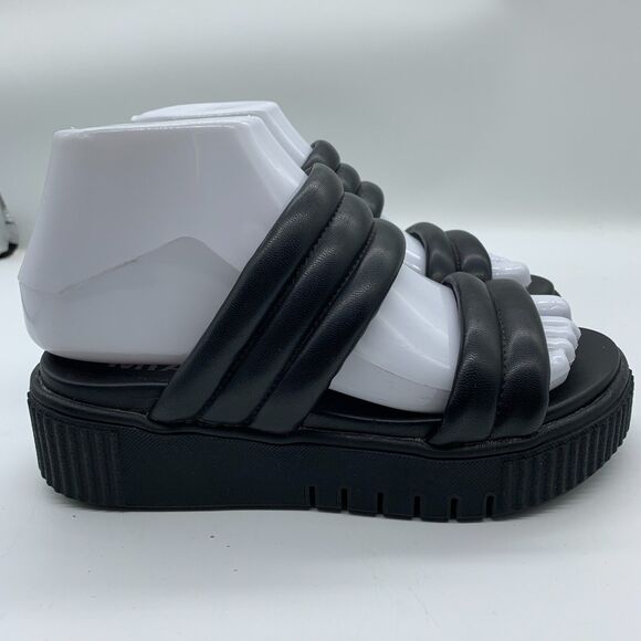 MIA Leni Platform Slide Sandal In Black Womens Size 6 Chunky - Picture 1 of 9